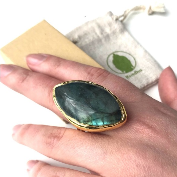 Bondhu Jewelry - Labradorite Crystal Statement Ring